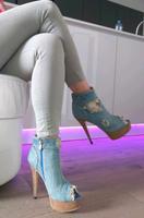 High Heel Stiletto Peeptoe Jeans Stiefeletten Nordrhein-Westfalen - Paderborn Vorschau
