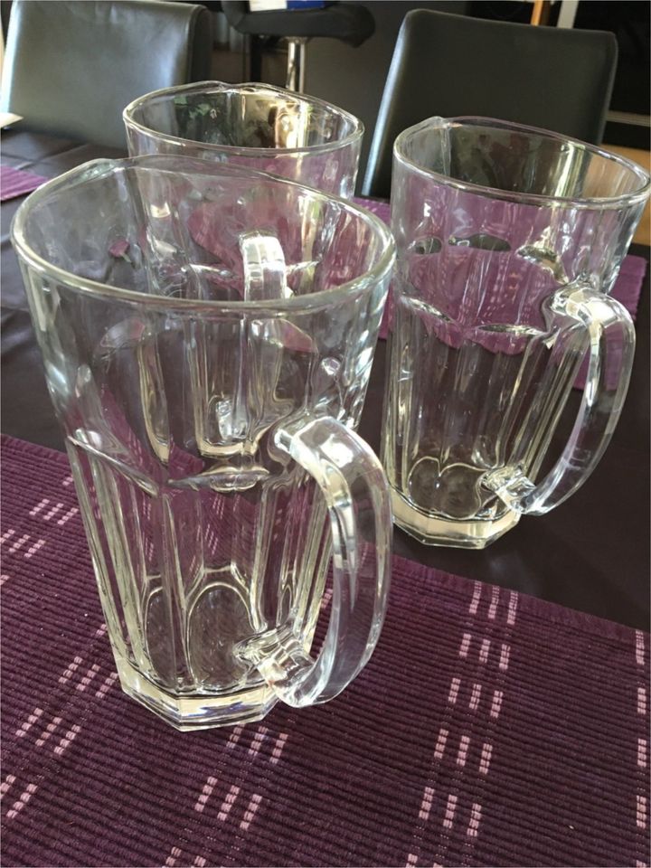 3 massiv Glas Krug Kanne Karaffe Glaskrug 1,2l in Miesbach