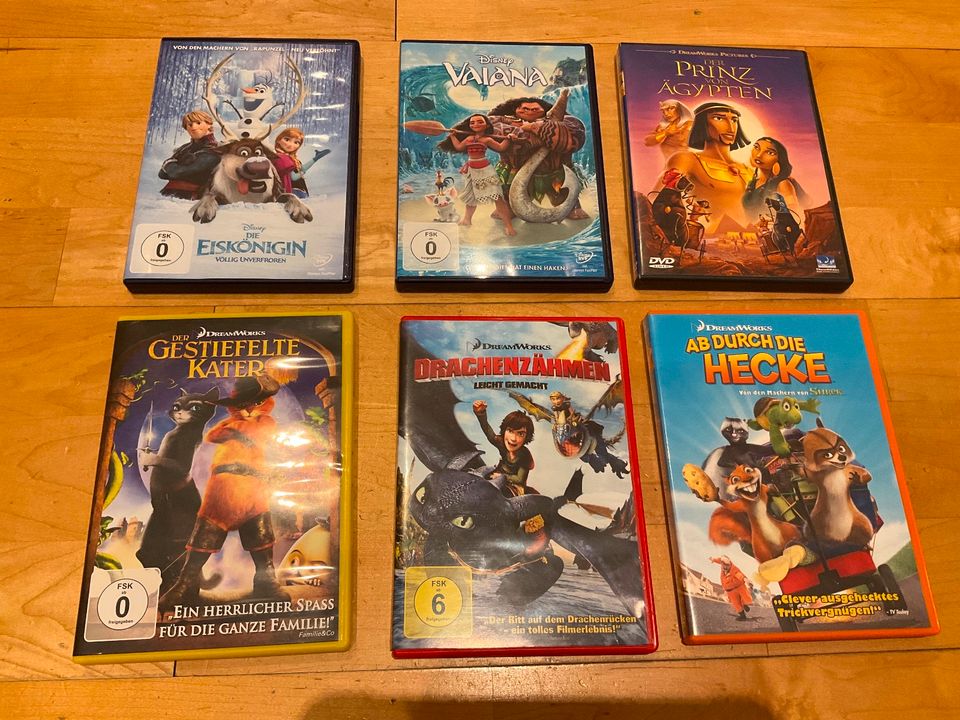 5 DVD Disney Dreamworks Eiskönigin Der gestiefelter Kater in Wiesbaden