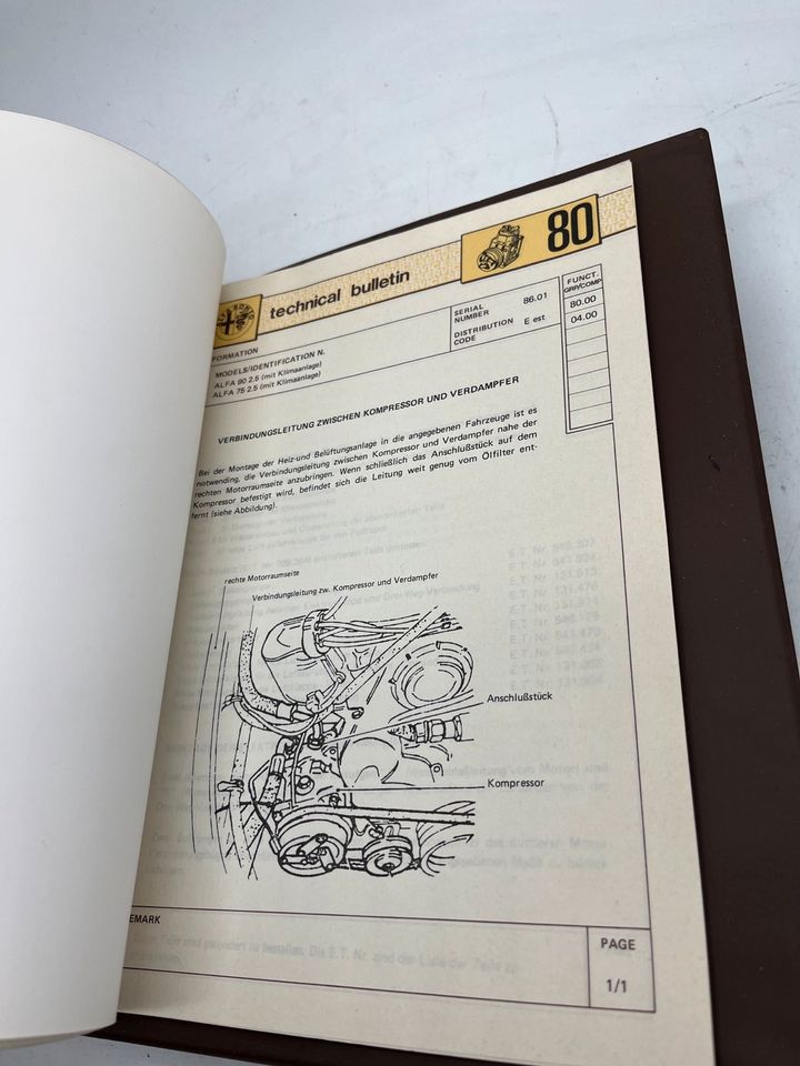 Alfa Romeo 90 75 Werkstatthandbuch Technical Bulletin in Ruhmannsfelden