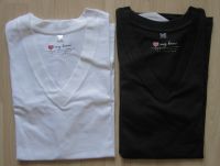 T-Shirts, schwarz, weiss, V-Ausschnitt, von bonprix, Gr. 44 Mitte - Tiergarten Vorschau