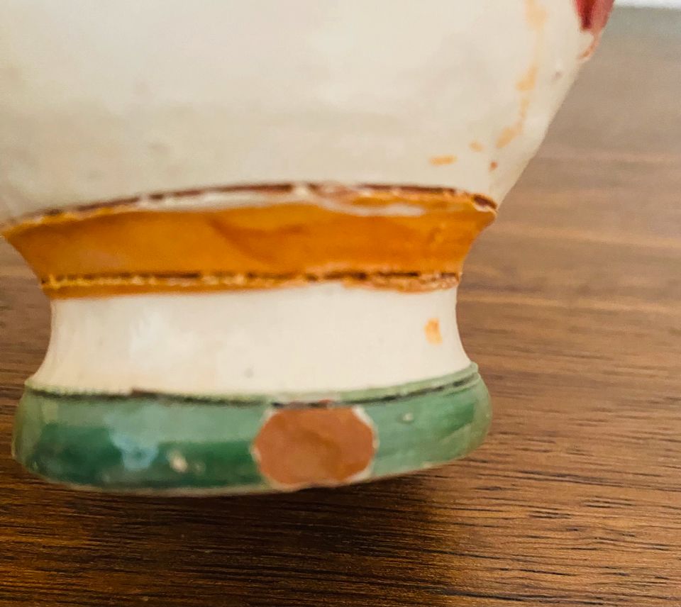 Kleine handbemalte Majolika-Keramik-Vase Landhausstil in Zossen-Kallinchen