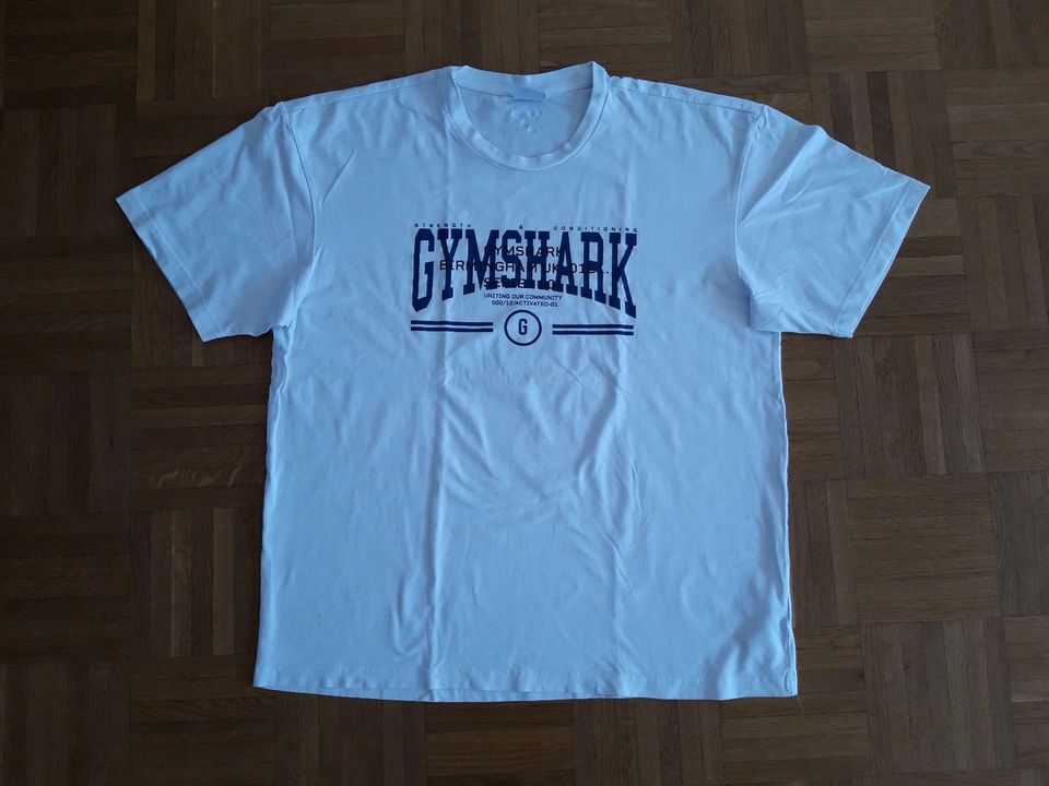 GYMSHARK Herren T-Shirt weiss mit Druck Gr. L in Pulheim