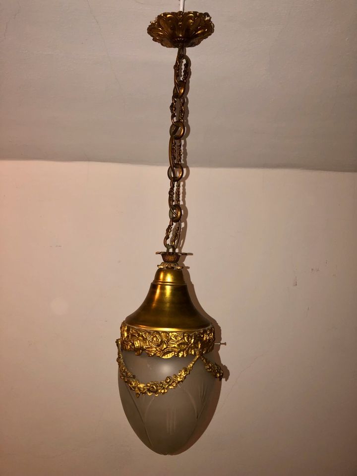 Original Jugendstil Hängelampe Deckenlampe Blumendekor TOP in Leipzig