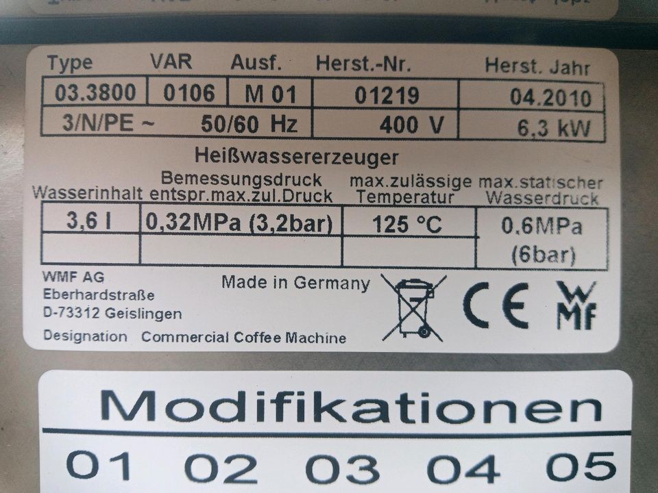 WMF Bistro Kaffeemaschinen Kaffeevollautomat Cafemat in Sülzfeld
