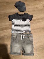 Jeansshort t-shirt cap jungen Sommer set Größe 74 Baden-Württemberg - Massenbachhausen Vorschau