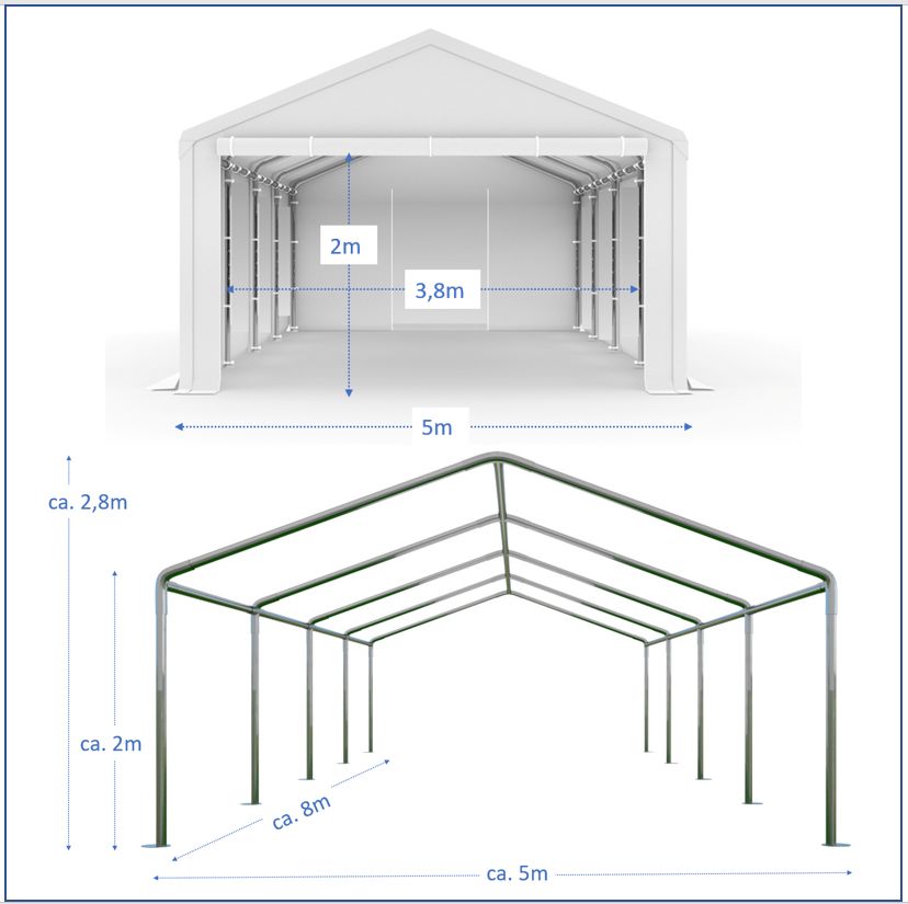 XXL 3x6m 4x6m 4x8m 5x8m 5x10m Lagerzelt Partyzelt Garagenzelt Zeltgarage Weidezelt Unterstand AKTION in Berlin