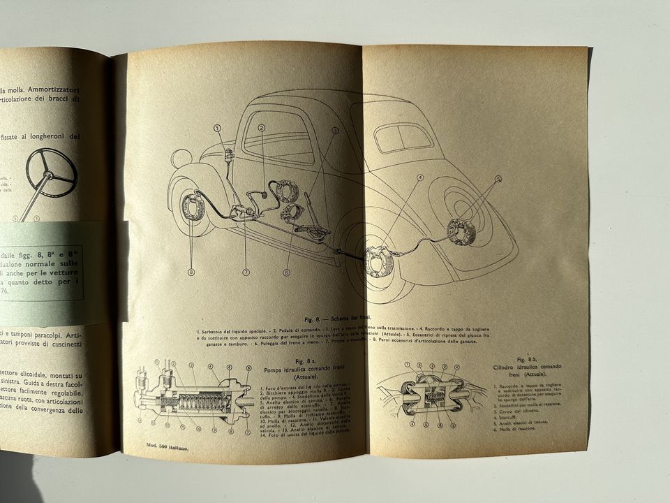 Fiat 500 Topolino Betriebsanleitung italienisch 1947 Vettura 500 in Montabaur