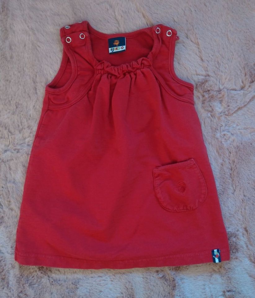 Sommer Kleid rot weiß-blau Stirnband Gr. 80/86 Jako-o in Rühen