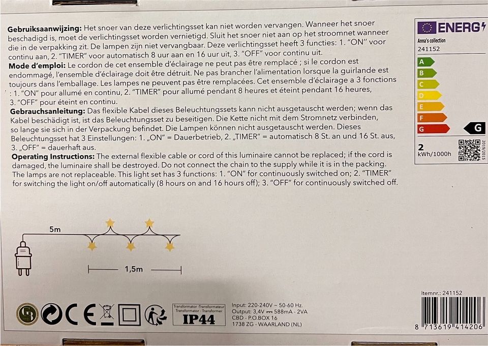 Lichterkette LED warm weiß f indoor und outdoor Deko Weihnachten in Aurich