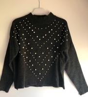 Only - Strick Pulli mit Perlen - dunkelgrau - Gr. S Sachsen - Pesterwitz Vorschau