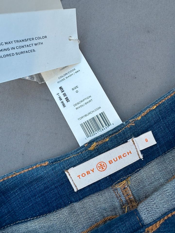 100% ORIGINAL TORY BURCH JEANS ROCK BLAU DENIM Gr. 0 XS NEU in München