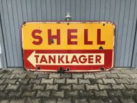 XL Shell Tanklager Pfeil Emailschild Oldtimer Reklame Schild Deko Baden-Württemberg - Illerkirchberg Vorschau