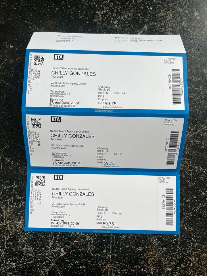 2  x  Chilly Gonzales Tickets 27.04.2024 Berlin in Berlin