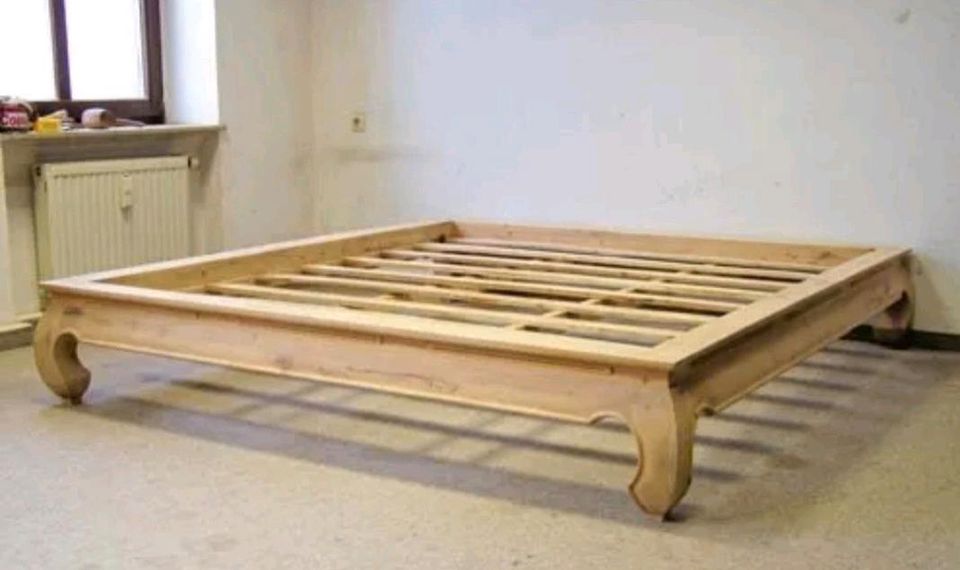 OPIUMBETT BETTGESTELL BETT 180X 200 HOLZ NATUR DOPPELBETT BALI-ST in Werdau