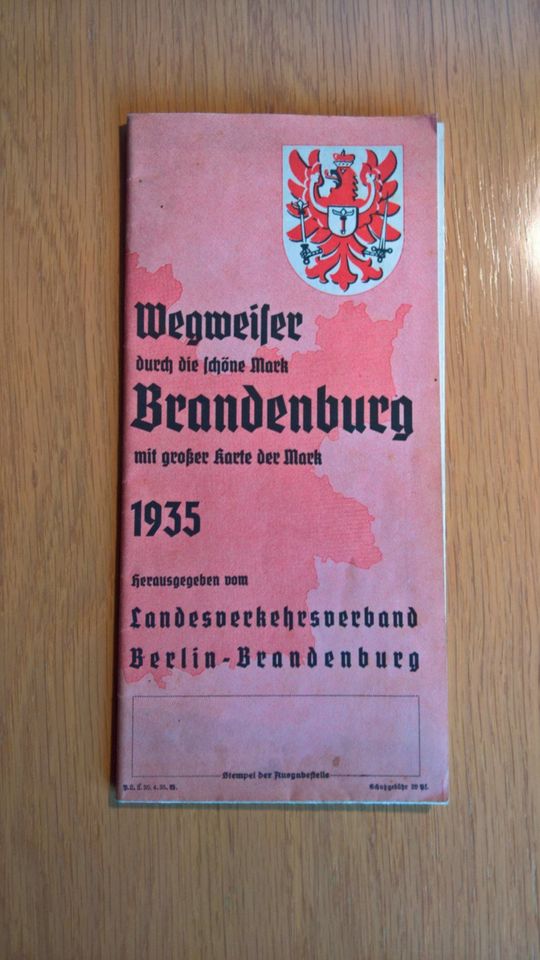 Historischer „Wegweiser durch die schöne Mark Brandenburg - 1935" in Kirchhain