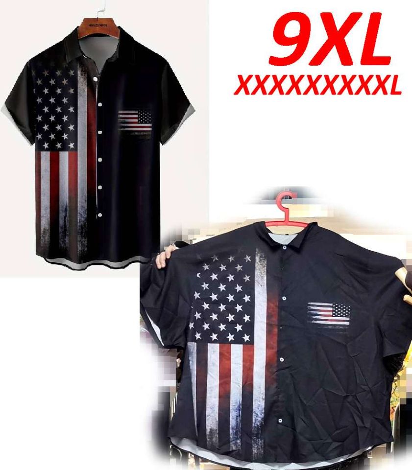 Hemd, USA Flagge ÜBERGRÖßE 9XL Kurzarmhemd XXXXXXXXXL in Mittenwald