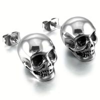 1 Paar stylische Totenkopf Stecker Ohrringe in der Farbe Silber Niedersachsen - Uchte Vorschau