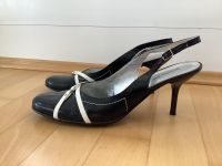 Donna Piu Slingback mit Absatz Größe 40 schwarz/weiß Leder Neuhausen-Nymphenburg - Neuhausen Vorschau