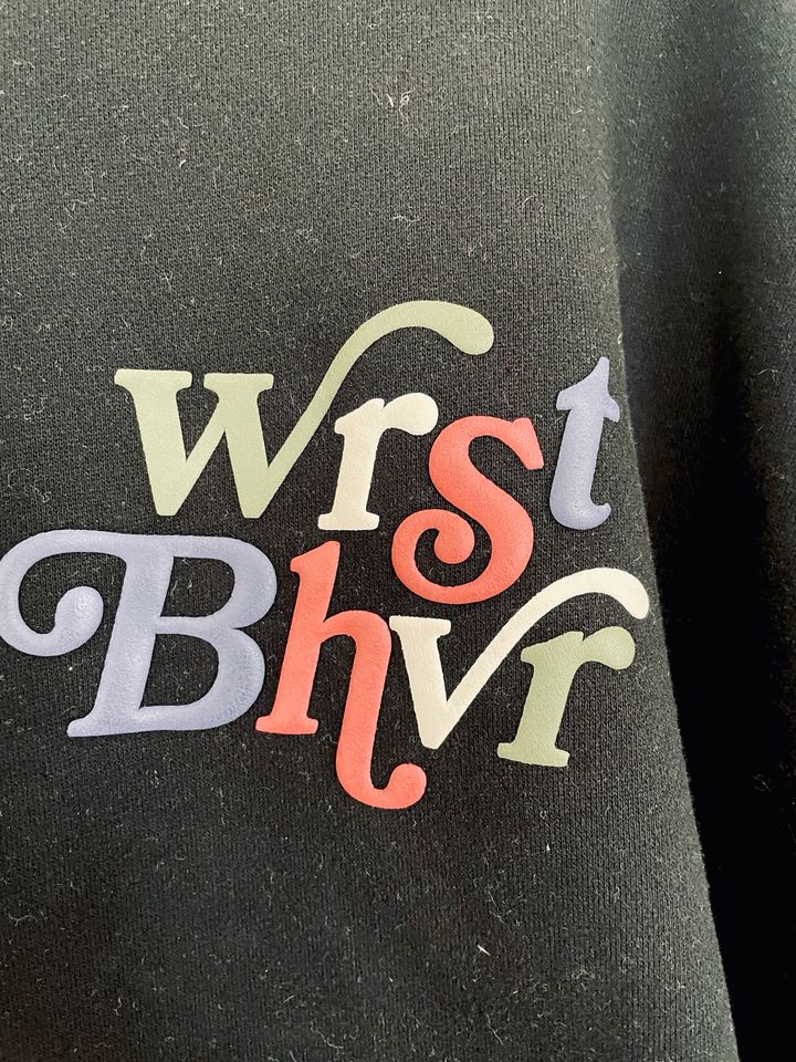 Wrst Bhvr Hoodie Reed schwarz Print bunt M Oversize in Berlin