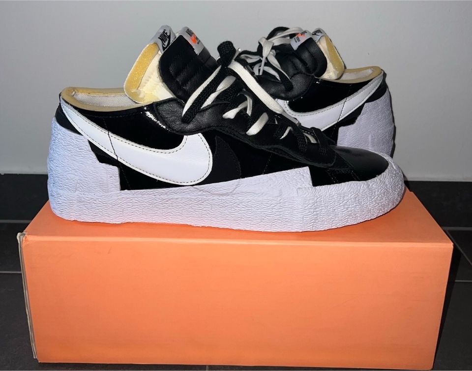 Nike Sacai Blazer Low Black Patent Leather DS NEU 11.5/45.5 in Dinslaken