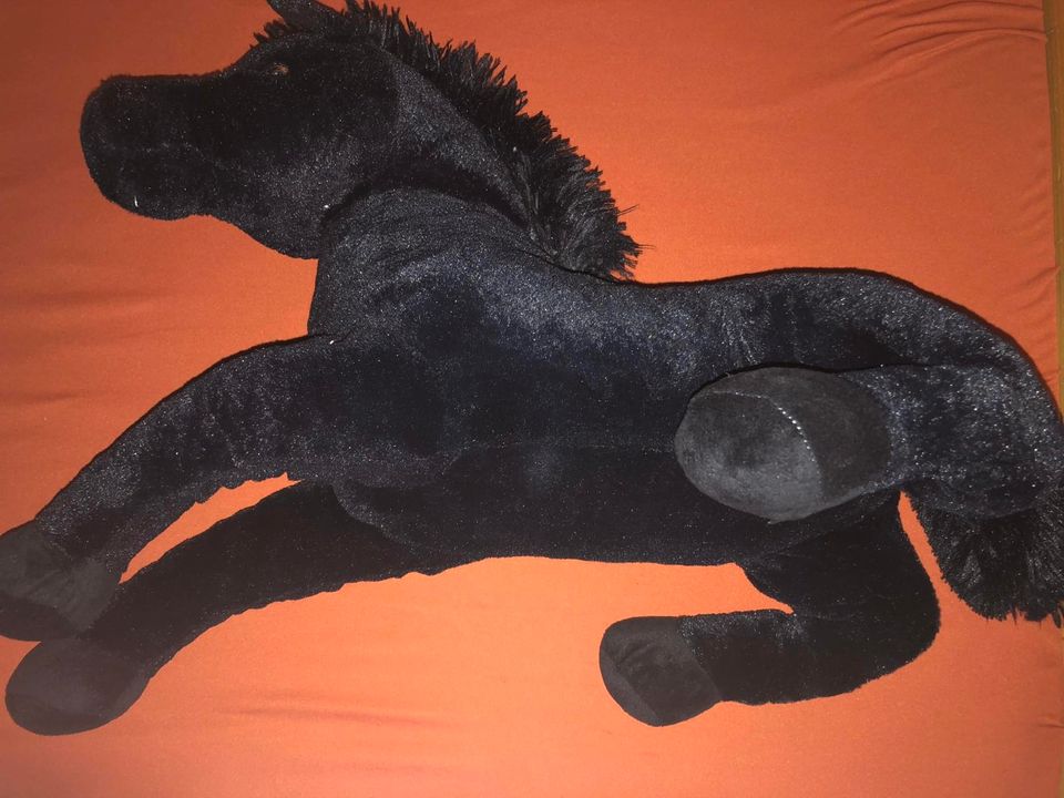 Plüschstier Pferd schwarz Pony XXL Stofftier in Wolfsberg