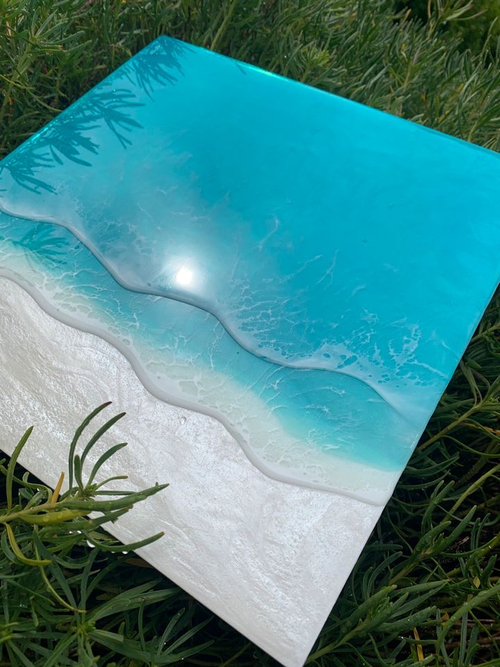 TK-Kunst Gemälde Resin Epoxidharz Bild Meer Ozean Abstrakt Deko in Oberthal