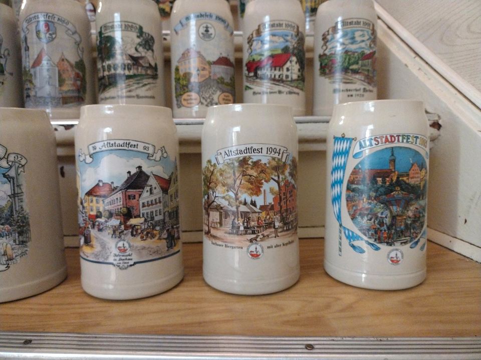 Bierkrüge Dachauer Altstadtfest Sammlung 1984 - 1995 in Ponitz