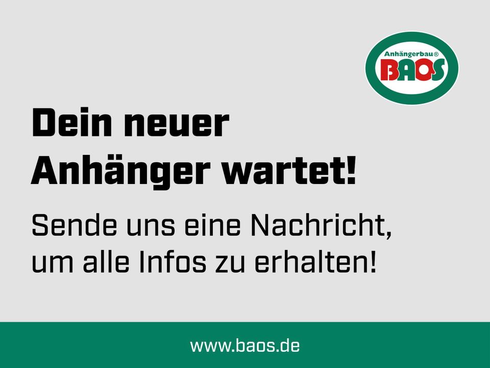 ⭐BAOS Voll-Alu Baggeranhänger 3,0 to 3 x 1,45 m hochstehende Schienen Minibagger Radlader Pkw Anhänger Minibaggeranhänger Baggertransport in Großenkneten