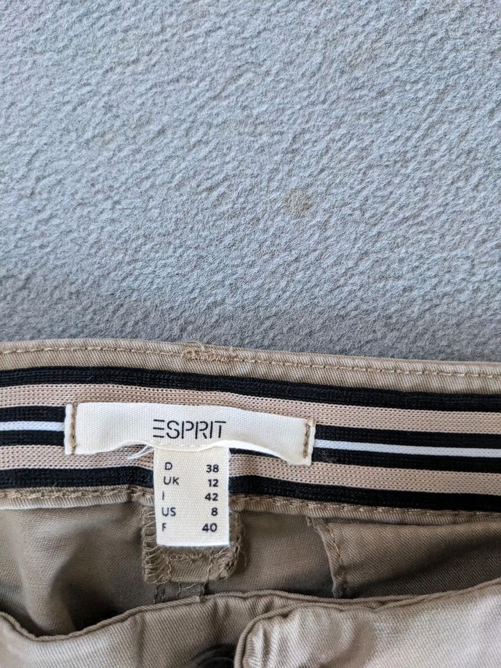 Esprit Chino Hose Damen beige Größe 38 in Dielheim