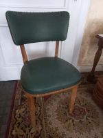 Alter antiker Stuhl Holz Leder, grün, Retro Vintage Bayern - Obermichelbach Vorschau