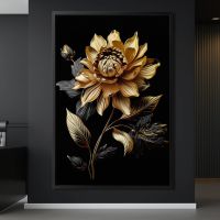 Luxuriöse goldene Blume Modern Wandbild ,Leinwand mit Rahmen Deko Stuttgart - Stuttgart-Ost Vorschau