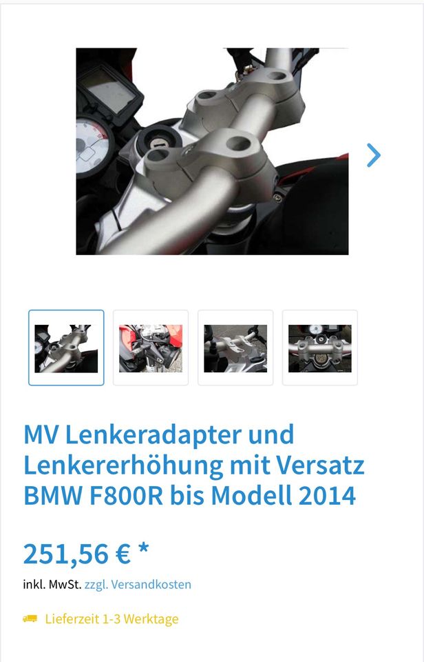 MV Lenkeradapter Lenker-Erhöhung mit Versatz BMW F800R mit ABE in Rheinbreitbach