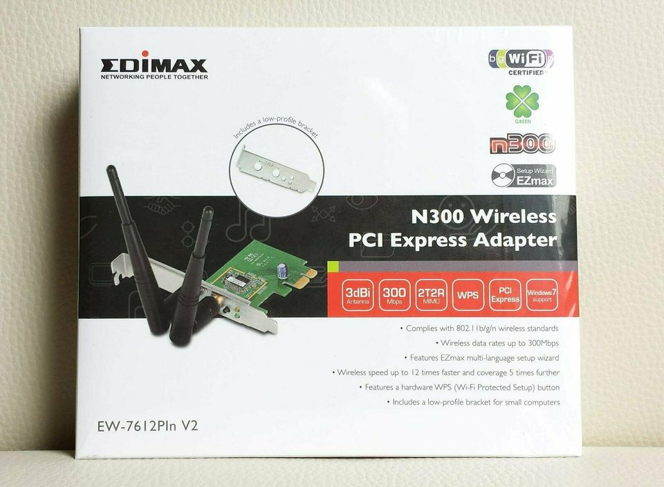 W-Lan Karte PCI-Express Edimax EW-7612Pln 300Mbit/s PCIe x1 in Plattling