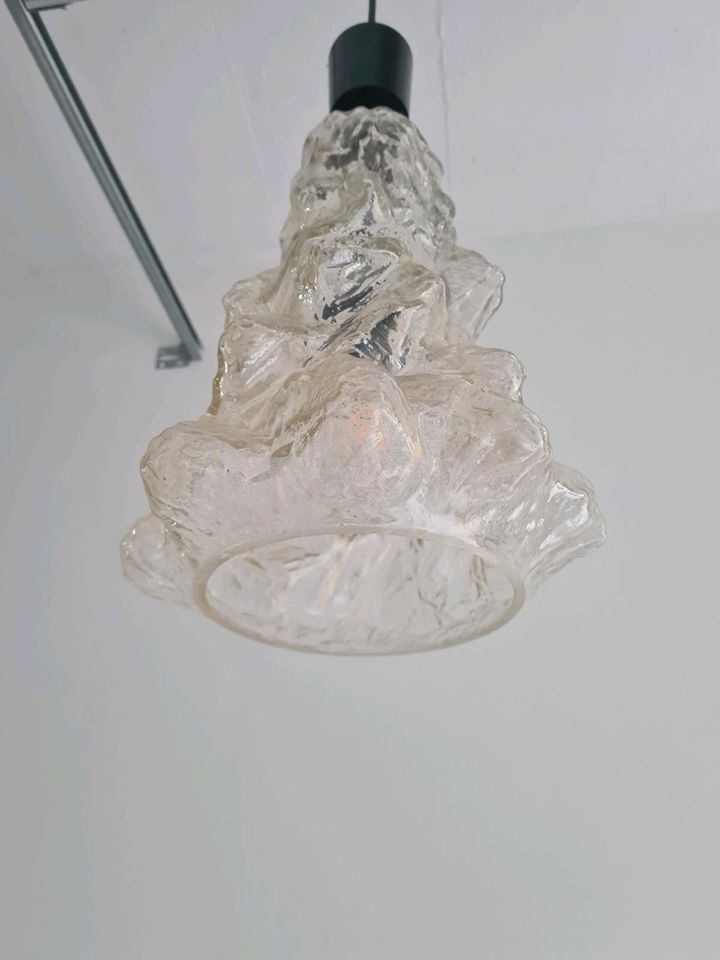 Deckenlampe Eisglas Mundgeblasen Vintage Design Mid-Century Antik in Wassenberg