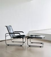 1 von 2 | Thonet S35 Freischwinger Lounge Sesseln + Ottoman  | S 35 L+LH  | Marcel Breuer Klubsessel mit Fußhocker | Designklassiker Düsseldorf - Pempelfort Vorschau