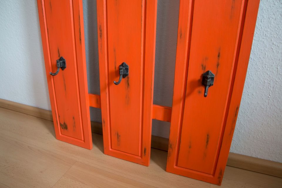 ⭐️RESTAURIERT_Vintage_Wandgarderobe_Shabby Chic_Orange_Garderobe in Köln