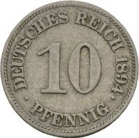 10 Pfennig Kaiserreich 1894 E #171 / selten !!! Osnabrück - Hasbergen Vorschau