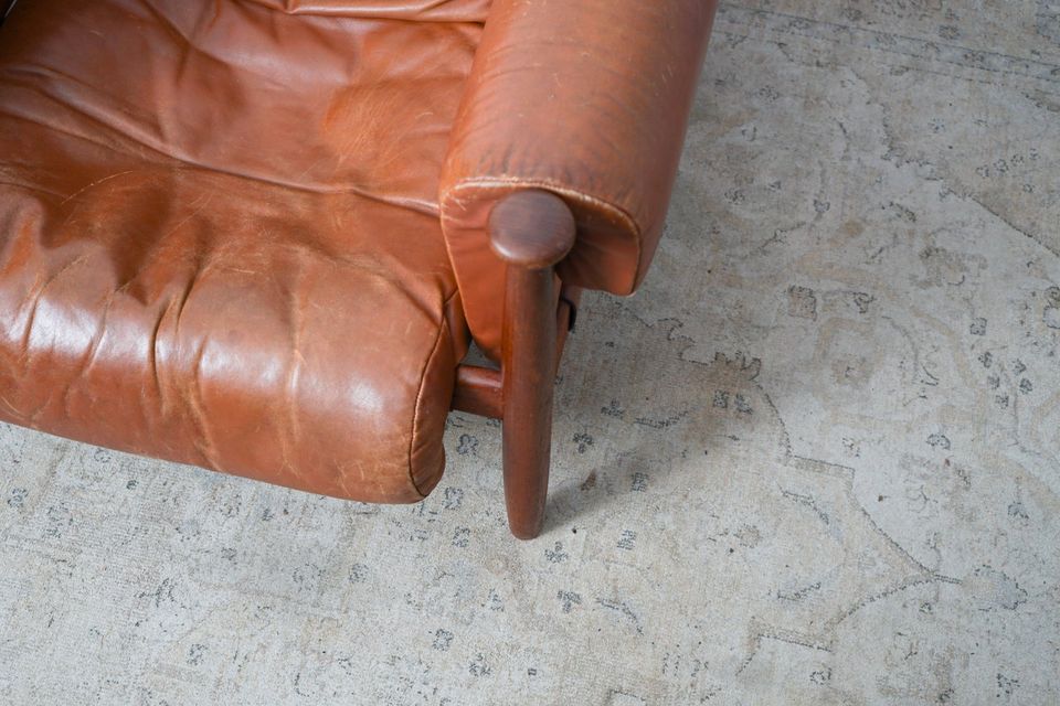 4x Vintage Teak Admiral Stuhl Sessel Echtleder Lounge Chair in Hamburg