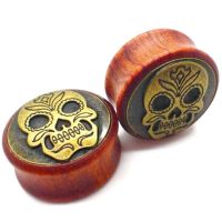 1 Paar Totenkopf / Skull Double Flared Holz Plugs 30mm - Neu - Bayern - Schneckenlohe Vorschau