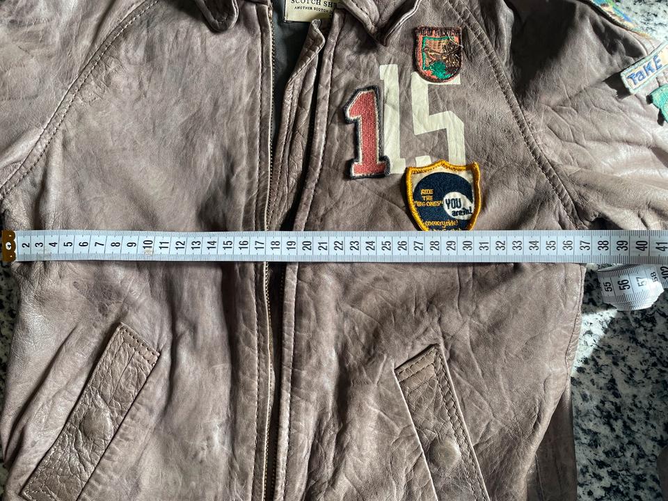 Scotch Shrunk Lederjacke mit Applikation, Jungs ca. 8 J. Steinf. in Bochum