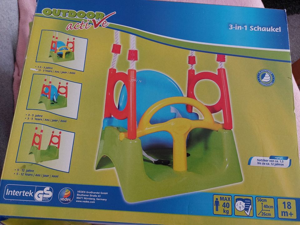 Kinderschauckel Outdoor aktive 3 in 1 Neu in OVP mehrfarbig in Eislingen (Fils)