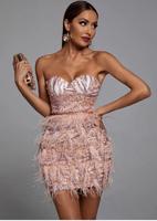 Kleid rosa m/l Federn satin bandeau festlich Walle - Utbremen Vorschau