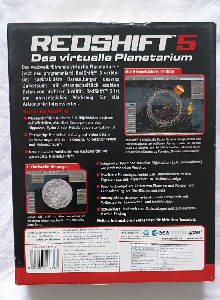 RedShift 5.1 – Das virtuelle Planetarium 2 CDs inkl. Handbuch OVP in Saarbrücken