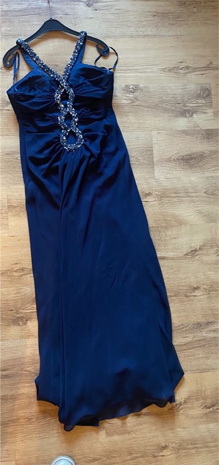 Niente Abendkleid Ballkleid Strass Glitzer blau Kleid Abiball 42 in Ankum