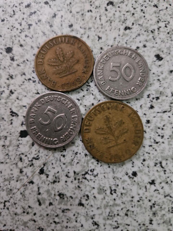 50 & 10 Pfennig Münzen aus dem Jahre 1949 in Verden