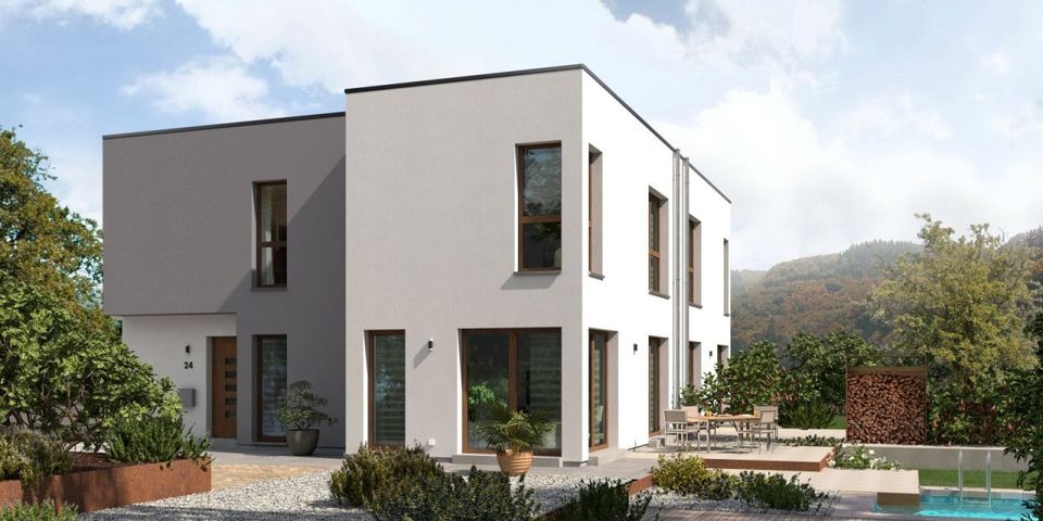 Moderne Ästhetik trifft Funktionalität: Flachdach-Doppelhaushälfte der Extraklasse in Zirndorf