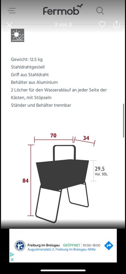 fermob Blumenkasten Muskat NEU in Freiburg im Breisgau