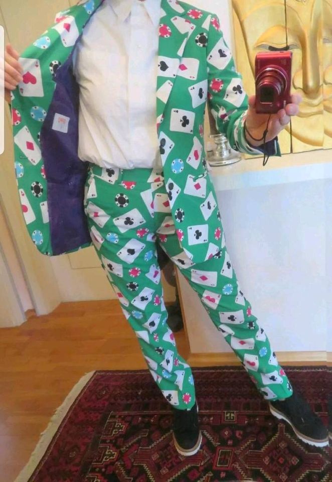 Opposuits Anzug Poker Face Poker Kartenspieler 2-Teiler Karneval in Weingarten