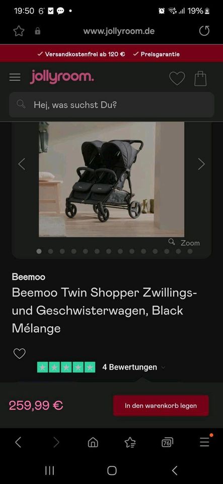 Beemoo geschwisterwagen in Offenbach